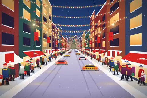 Bustling Christmas City