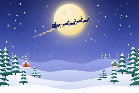 Moonlit Santa Sleigh