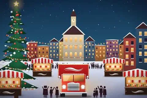 Truck in Village Square
