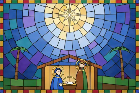 Stained Glass Nativity