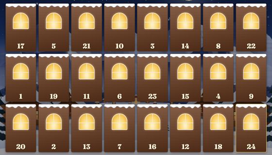 Digital advent calendar with 24 doors